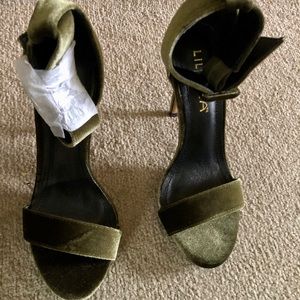 Velvet Velour Olive High Heels